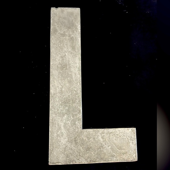 L Anthropologie Metal Zinc Industrial Letter L 8”x4.5”x1” Scandinavia Rustic - Picture 1 of 11
